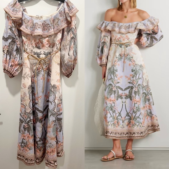 Zimmermann Dresses & Skirts - 🔥NWT AU0 Zimmermann Wylie Off-The-Shoulder Midi-Dress